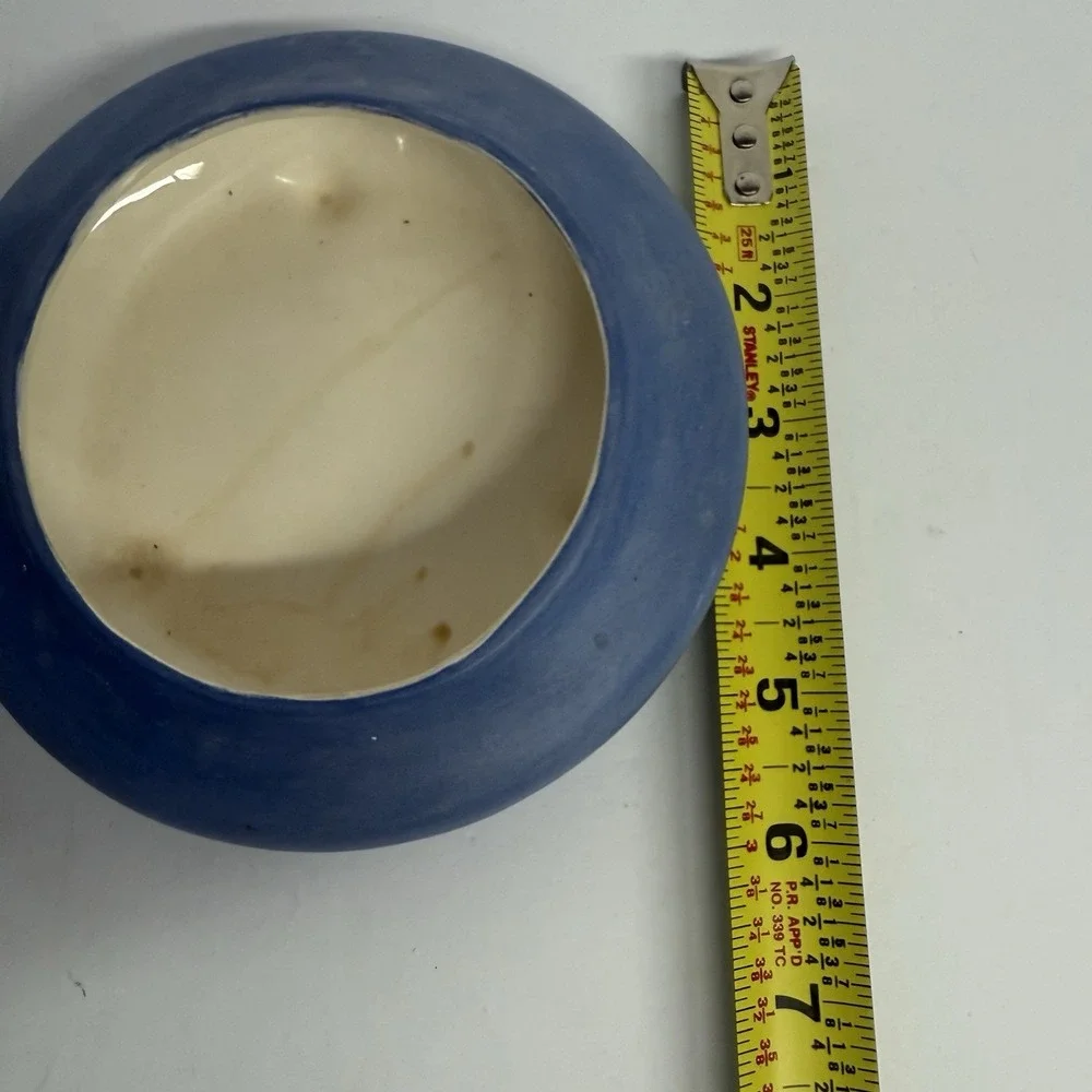 Antique‎ Vintage Handmade Wedgwood Jasperware Style Ceramic Trinket Box - Signed